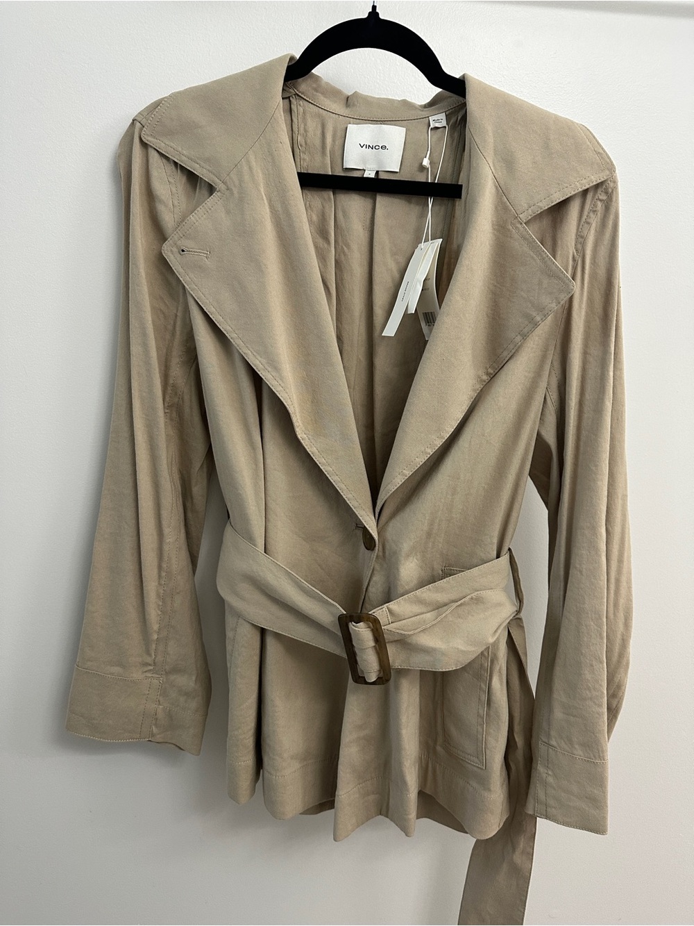 Vince Beige Trench Coat with Belt
